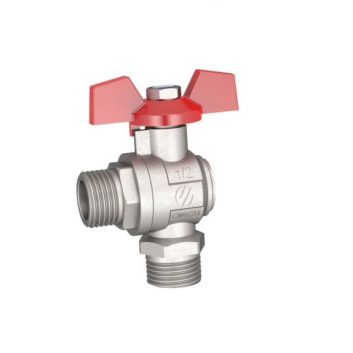 Кран шаровой угловой SENA 1/2" НР-НР с ручкой бабочка