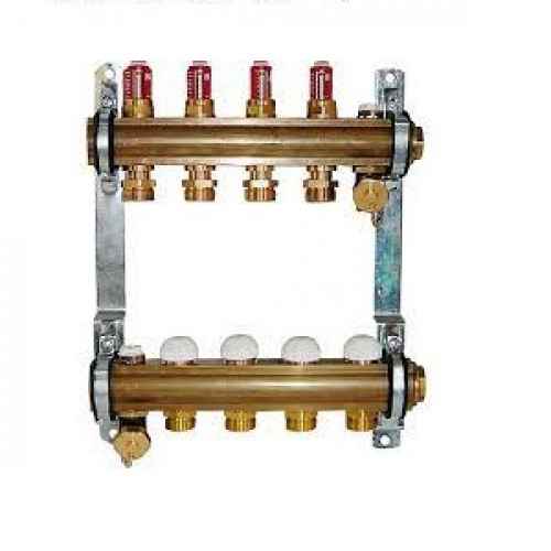 Комплект штанговых распределителей DN 25 (1") с расходомерами 2,5 л/мин и термостатическими кран-буксами (9 отводов)