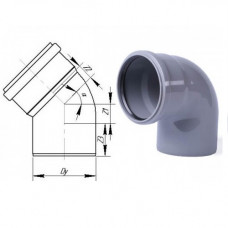 Колено внутренней канализации 110 х 67° Интерпласт