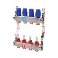 Колектор з нержавіючої сталі в зборі з витратомірами, 4 виходи MVI 