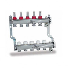 Коллектор для теплого пола, с расходомерами IVR 802 1"  х 3/4" на 11 выходов